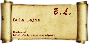 Bula Lajos névjegykártya